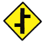 advance warning of Staggered Junction,Roads of  Equal Importance road sign